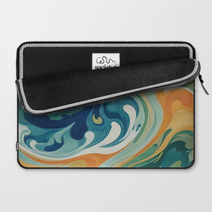 Tangerblue Waves Laptop Sleeve Gallery Image 2