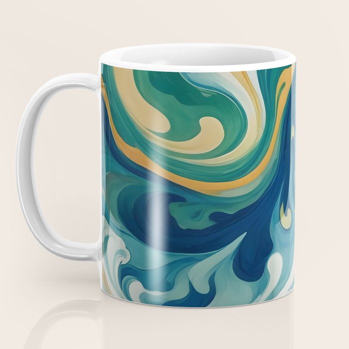 Tangerblue Waves Coffee Mug Gallery Image 3