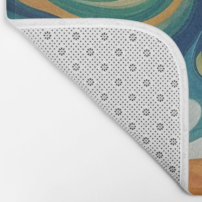 Tangerblue Waves Bath Mat Gallery Image 2