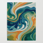 Tangerblue Waves Poster Gallery Image 4