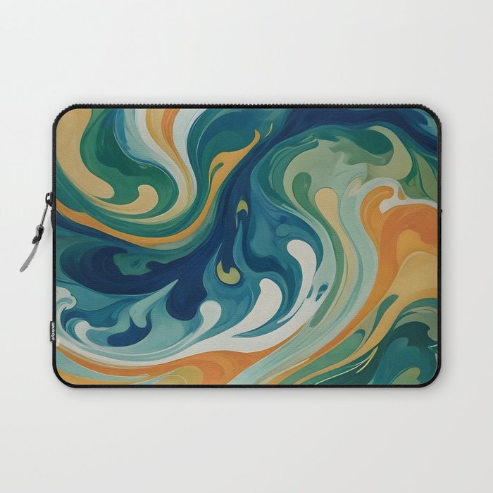 Tangerblue Waves Laptop Sleeve Gallery Image 1