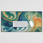 Tangerblue Waves Desk Mat Gallery Image 1