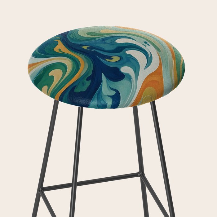 Tangerblue Waves Stool Gallery Image 2