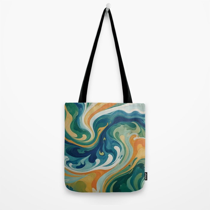 Tangerblue Waves Tote Bag Gallery Image 2