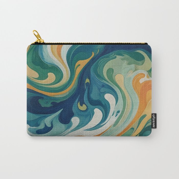 Tangerblue Waves Carry All Pouch Gallery Image 1