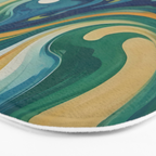 Tangerblue Waves Bath Mat Gallery Image 3
