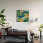 Tangerblue Waves Wood Wall Art Gallery Image 2