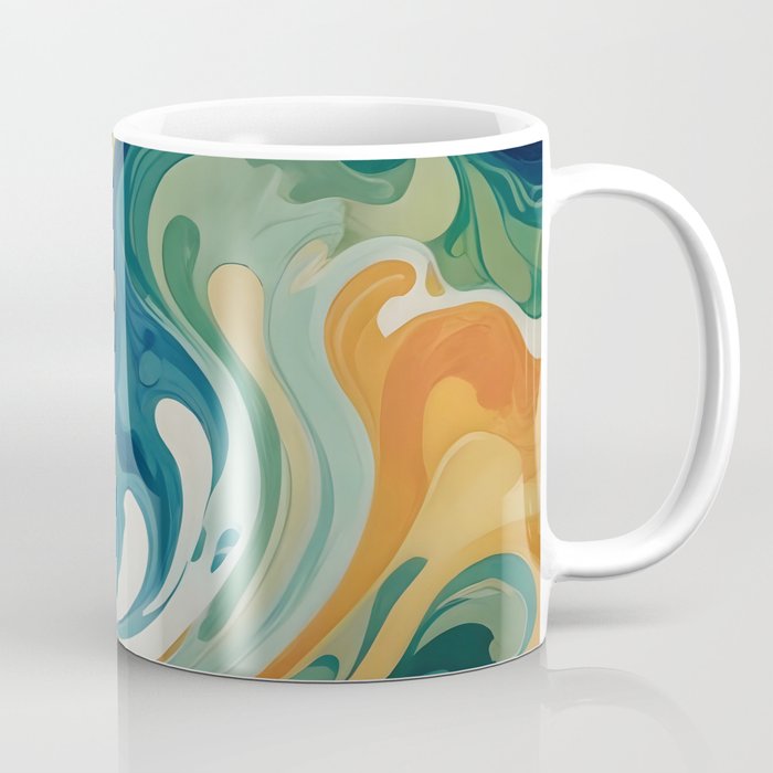 Tangerblue Waves Coffee Mug Gallery Image 1
