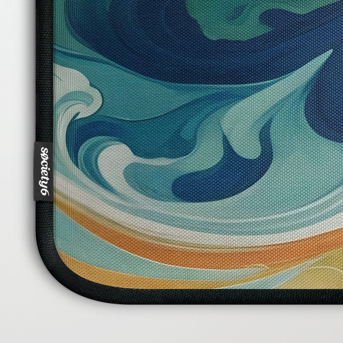 Tangerblue Waves Laptop Sleeve Gallery Image 3