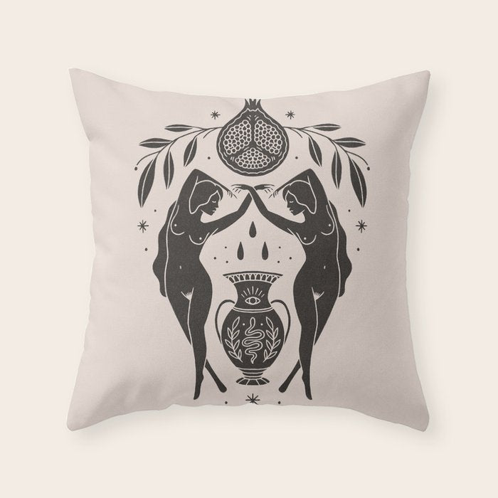 Persephone - Black Throw Pillow Gallery Image 6