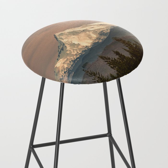 Mount Hood Vintage Sunset - Nature Landscape Photography Stool Gallery Image 2