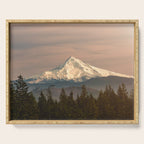 Mount Hood Vintage Sunset - Nature Landscape Photography Serving Tray Gallery Image 1