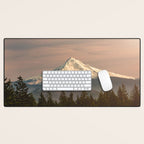 Mount Hood Vintage Sunset - Nature Landscape Photography Desk Mat Gallery Image 1