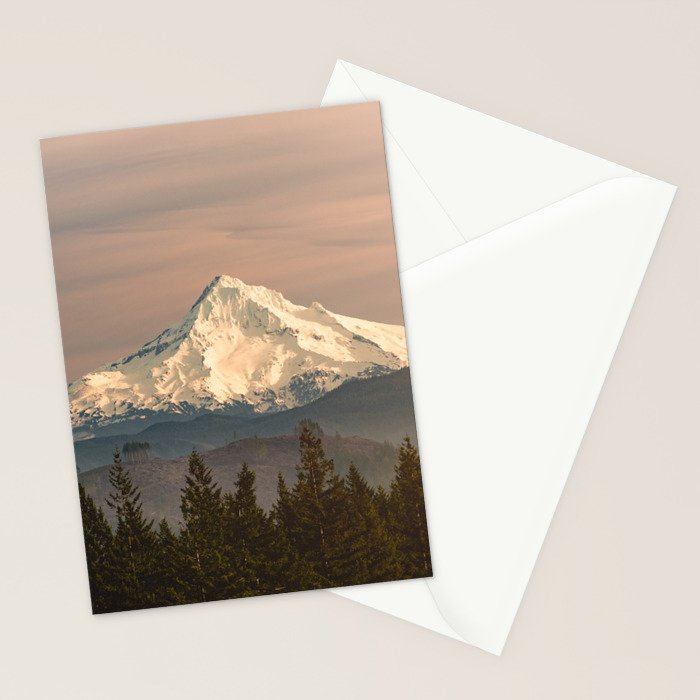 Mount Hood Vintage Sunset - Nature Landscape Photography Stationery Card Gallery Image 2