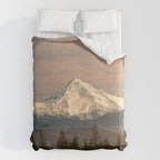 Mount Hood Vintage Sunset - Nature Landscape Photography Comforter Gallery Image 6