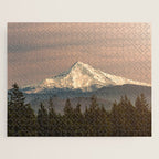 Mount Hood Vintage Sunset - Nature Landscape Photography Jigsaw Puzzle Gallery Image 1