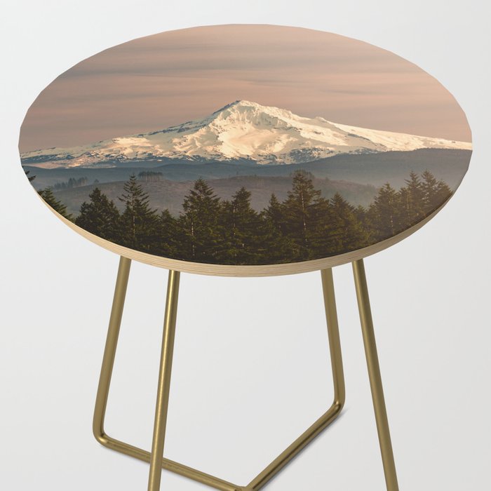 Mount Hood Vintage Sunset - Nature Landscape Photography Side Table Gallery Image 2