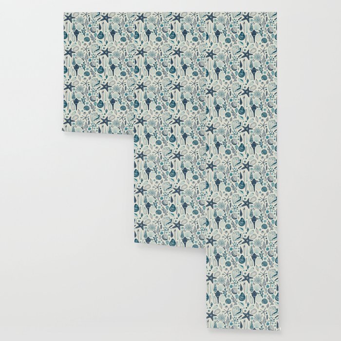 Sea shells on off white Wallpaper Gallery Image 3