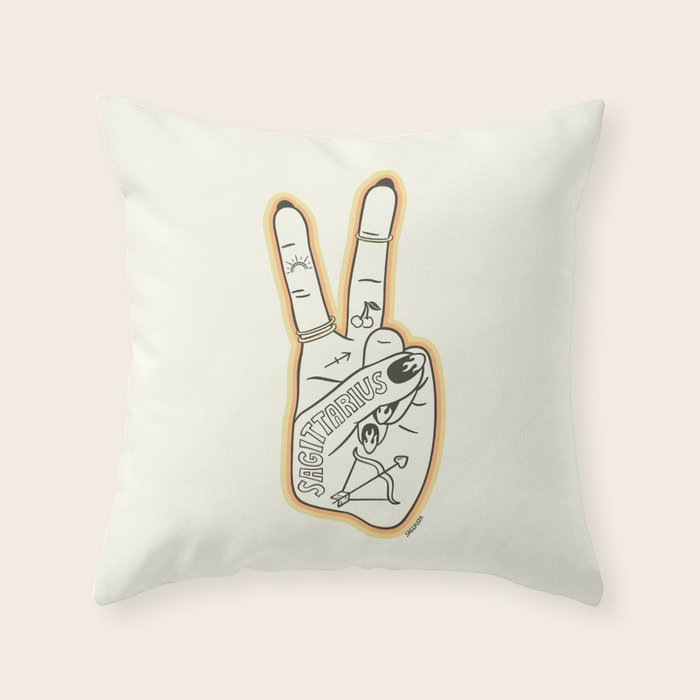 Sagittarius Hand Throw Pillow Gallery Image 1