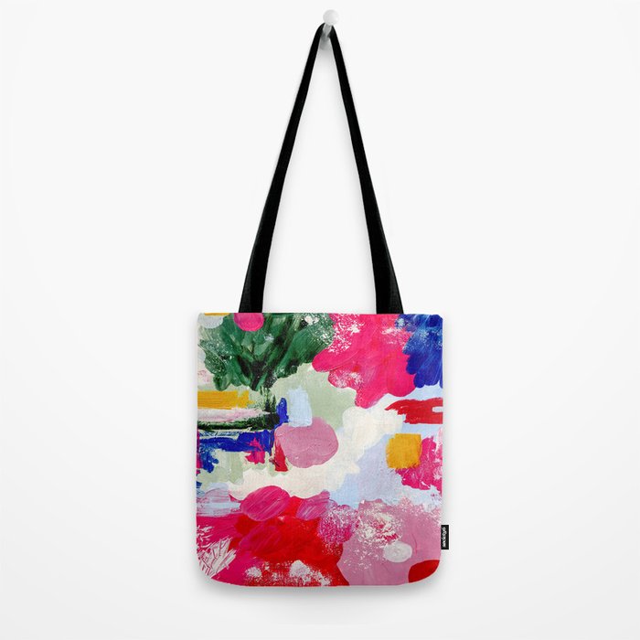 CANVAS: Viva Magenta 01 | Abstract Brushstrokes Tote Bag Gallery Image 2