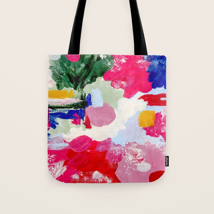 CANVAS: Viva Magenta 01 | Abstract Brushstrokes Tote Bag Gallery Image 1