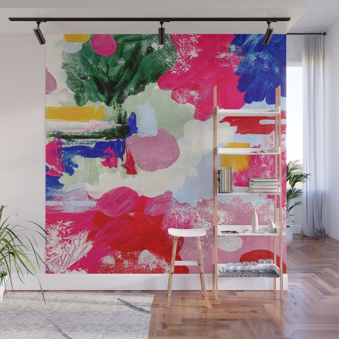 CANVAS: Viva Magenta 01 | Abstract Brushstrokes Wall Mural Gallery Image 1