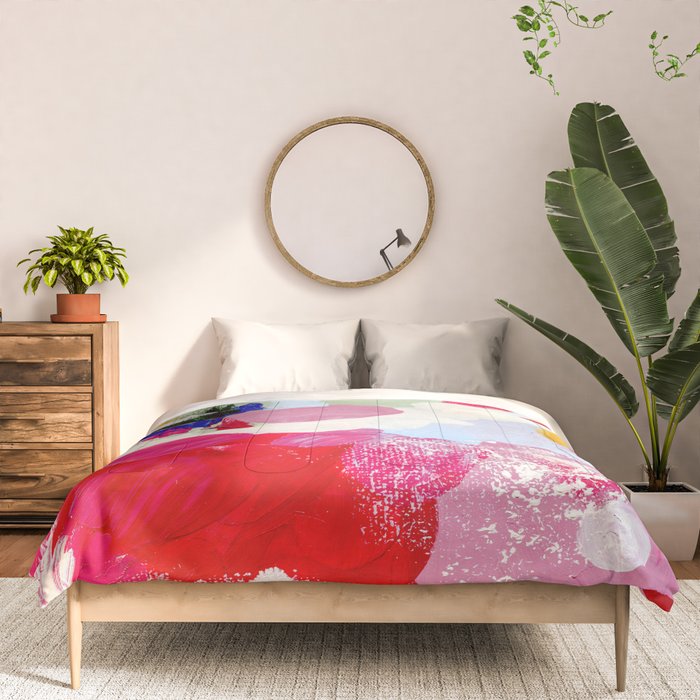 CANVAS: Viva Magenta 01 | Abstract Brushstrokes Comforter Gallery Image 3