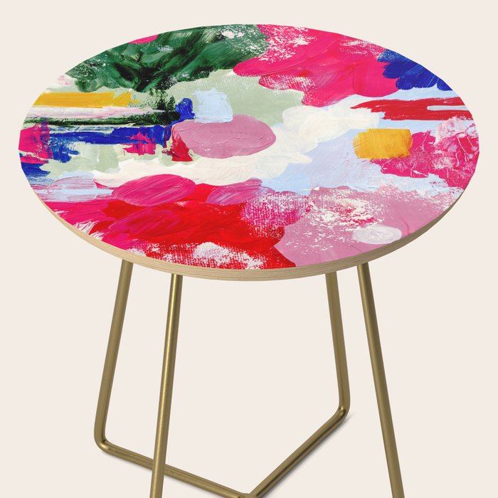 CANVAS: Viva Magenta 01 | Abstract Brushstrokes Side Table Gallery Image 2