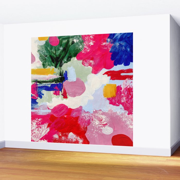 CANVAS: Viva Magenta 01 | Abstract Brushstrokes Wall Mural Gallery Image 2