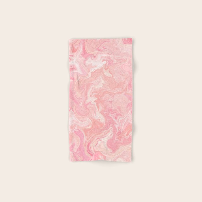 Blush pink abstract watercolor marble pattern Bath Towel Gallery Image 1