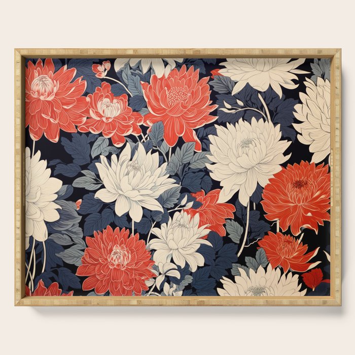 Primary Chrysanthemum Garden   Serving Tray Gallery Image 1