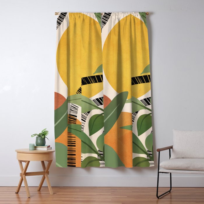 Tropical Garden Leaves 02 Window Curtain Gallery Image 5