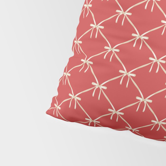 Bows & Ribbons Pattern XII Cherry Red Pillow Sham Gallery Image 4