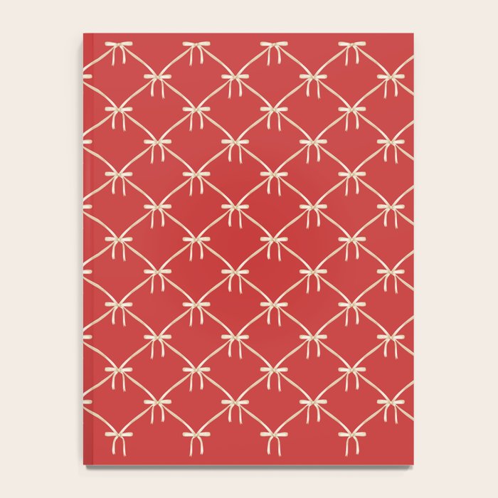 Bows & Ribbons Pattern XII Cherry Red Notebook Gallery Image 4