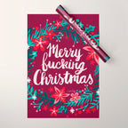 Merry F*cking Christmas - Maroon Wrapping Paper Gallery Image 1