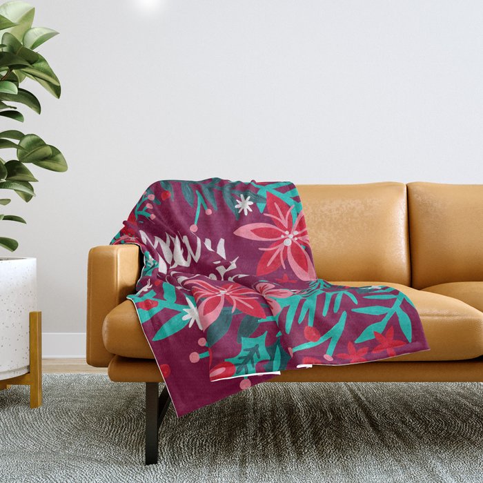 Merry F*cking Christmas - Maroon Throw Blanket Gallery Image 1