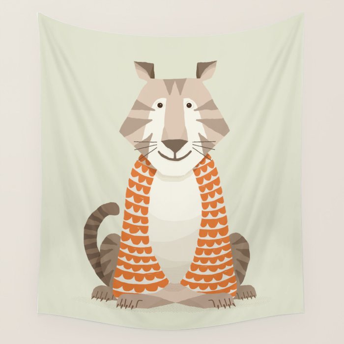 Whimsical Tiger Wall Tapestry Gallery Image 4