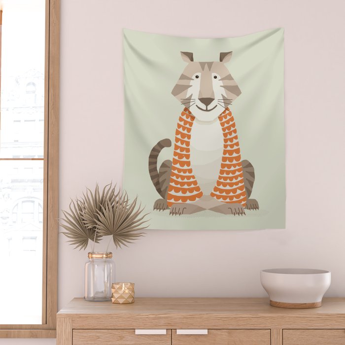 Whimsical Tiger Wall Tapestry Gallery Image 2