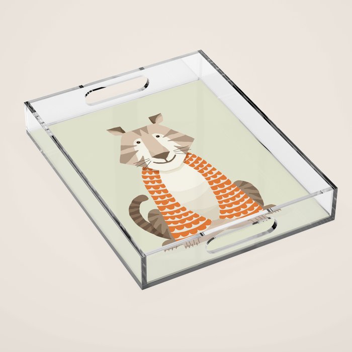 Whimsical Tiger Acrylic Tray Gallery Image 1