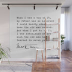 When I was a boy of 14, my father was so ignorant... Mark Twain Wall Mural Gallery Image 1