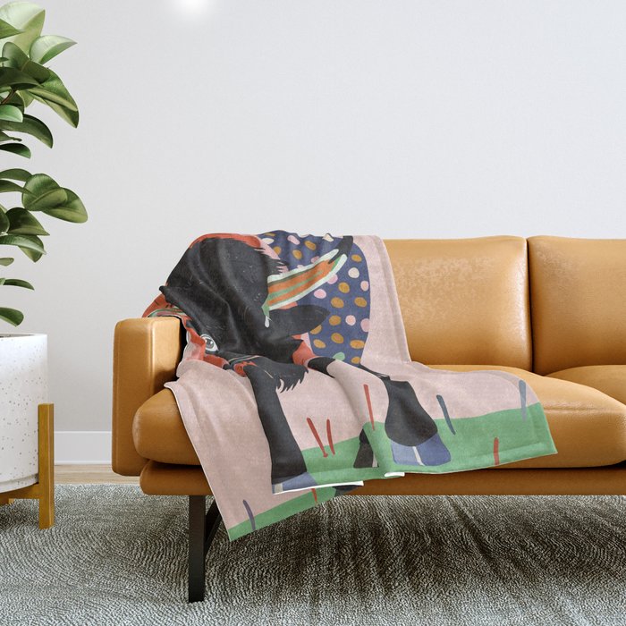 Vivid Bison Throw Blanket Gallery Image 1