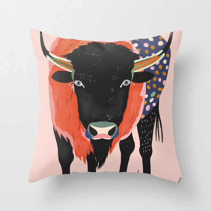 Vivid Bison Throw Pillow Gallery Image 6