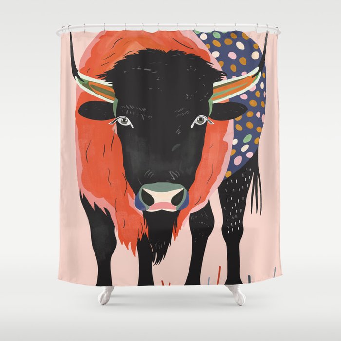 Vivid Bison Shower Curtain Gallery Image 1