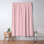 Ultra Fine Stripe Narrow Pinstripe Pattern in Cottage Pink and White Window Curtain Gallery Image 5