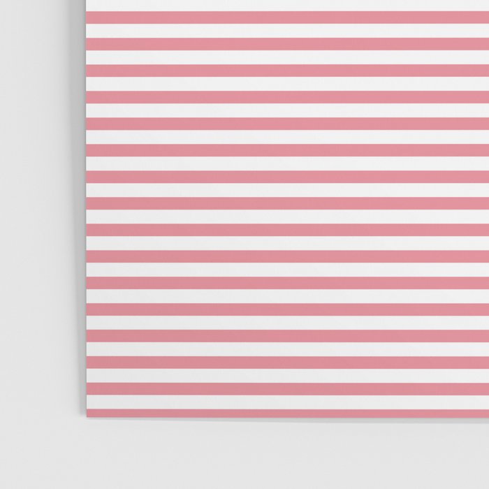 Ultra Fine Stripe Narrow Pinstripe Pattern in Cottage Pink and White Poster Gallery Image 3