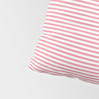 Ultra Fine Stripe Narrow Pinstripe Pattern in Cottage Pink and White Pillow Sham Gallery Image 4