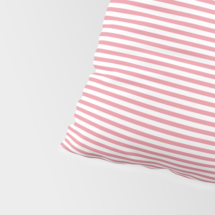 Ultra Fine Stripe Narrow Pinstripe Pattern in Cottage Pink and White Pillow Sham Gallery Image 4