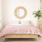 Ultra Fine Stripe Narrow Pinstripe Pattern in Cottage Pink and White Duvet Cover Gallery Image 3