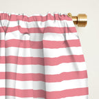 Ultra Fine Stripe Narrow Pinstripe Pattern in Cottage Pink and White Window Curtain Gallery Image 2