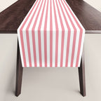 Ultra Fine Stripe Narrow Pinstripe Pattern in Cottage Pink and White Table Runner Gallery Image 1